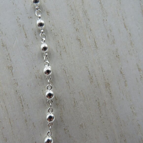 Napier Necklace Silver Tone 18" Station Multi Bead Chain Link Spacers Vintage - Picture 2 of 5